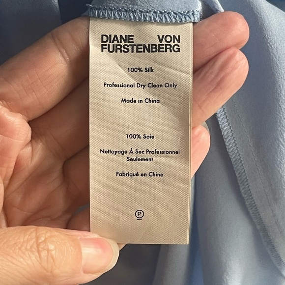 Diane Von Furstenberg DvF Baby Blue Silk Halter Pania Button Back Drape Small - Picture 5 of 8
